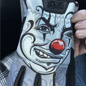 Clown Design Gloves - Black and Gray